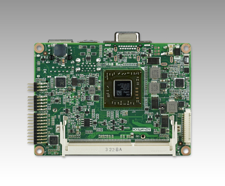 AMD<sup>®</sup> G-Series GX-415GA Pico-ITX SBC with DDR3,LVDS, HDMI, 1GbE, Half-size Mini PCIe, 4 USB,
2COM, SMBus,mSATA & MIOe expansion